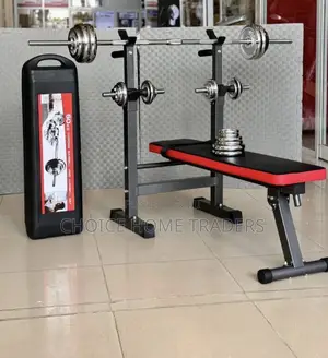 Bench Na 50kg Chrome Barbell Set Dumbell