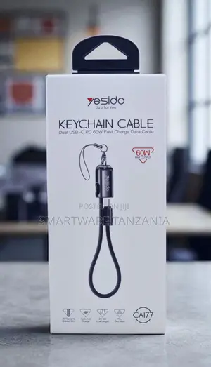Yesido Ca177 Keychain Usb-c Cable 60w Pd 20cm Data Zinc Alloy