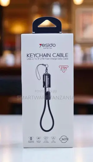 Yesido Ca178 Keychain Cable Usb-c To Lightning 27w 20cm Zinc