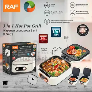 Raf R.5409 3-in-1 Electric Hot Pot Grill, 1800w, 2.5l