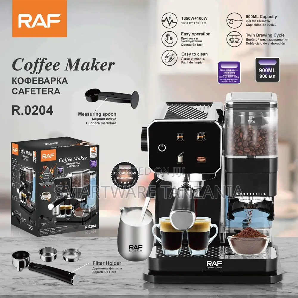 Raf R.0204 Coffee Maker With Built-in Grinder, 1350w, 900ml