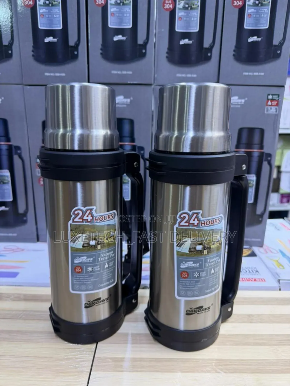 24-Hour Insulated Vacuum Travel Pots/Thermos Flasks 1.2-Liters