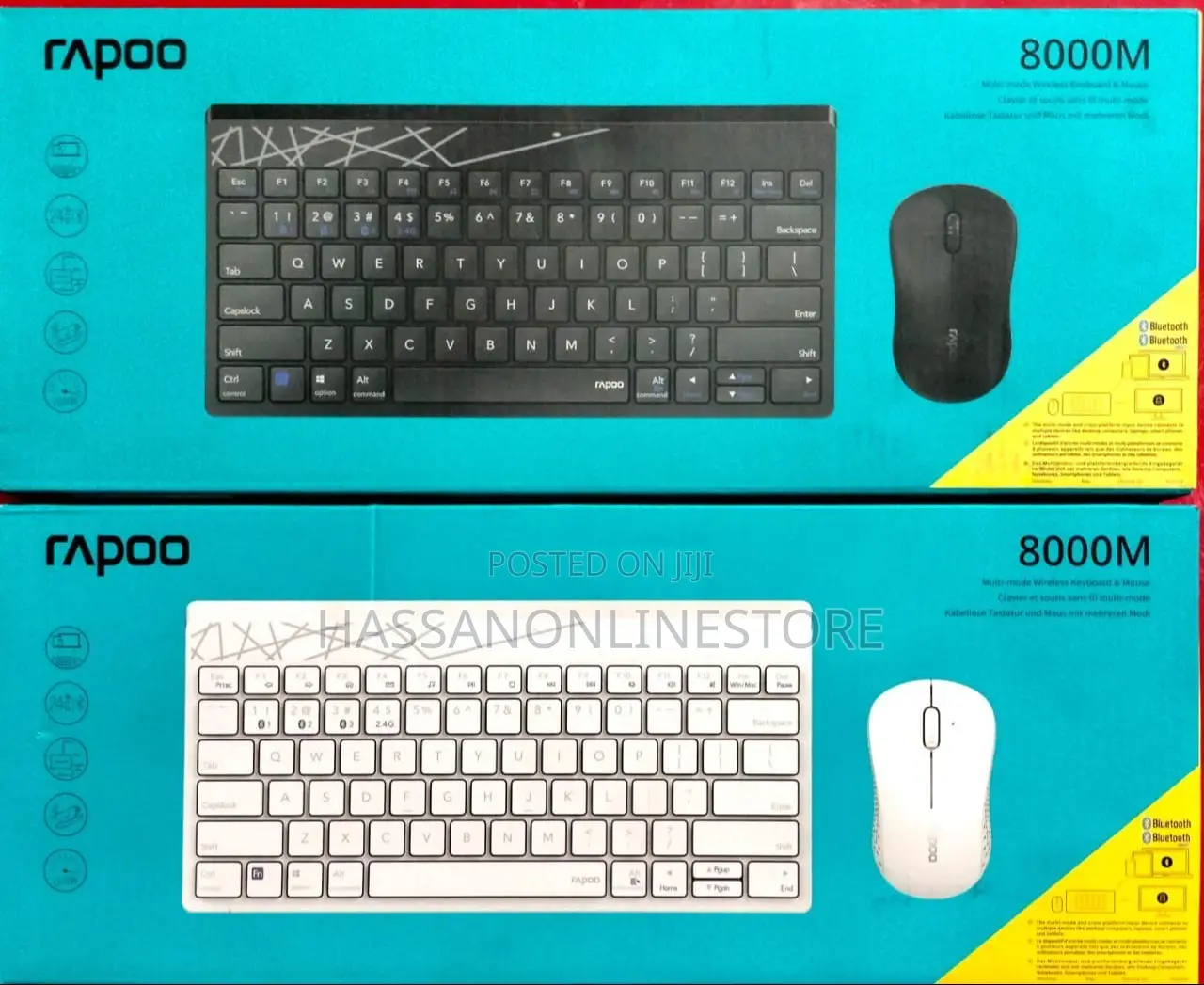 Rapoo 8000m Multi-Mode Wireless Keyboard Set