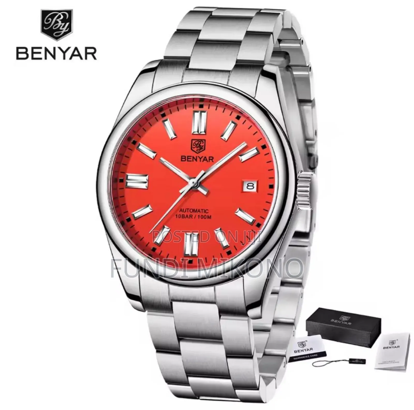 Benyar Automatic Watch ( Silver-Red)