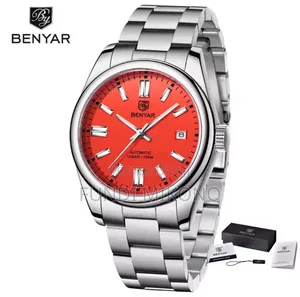 Benyar Automatic Watch ( Silver-Red)