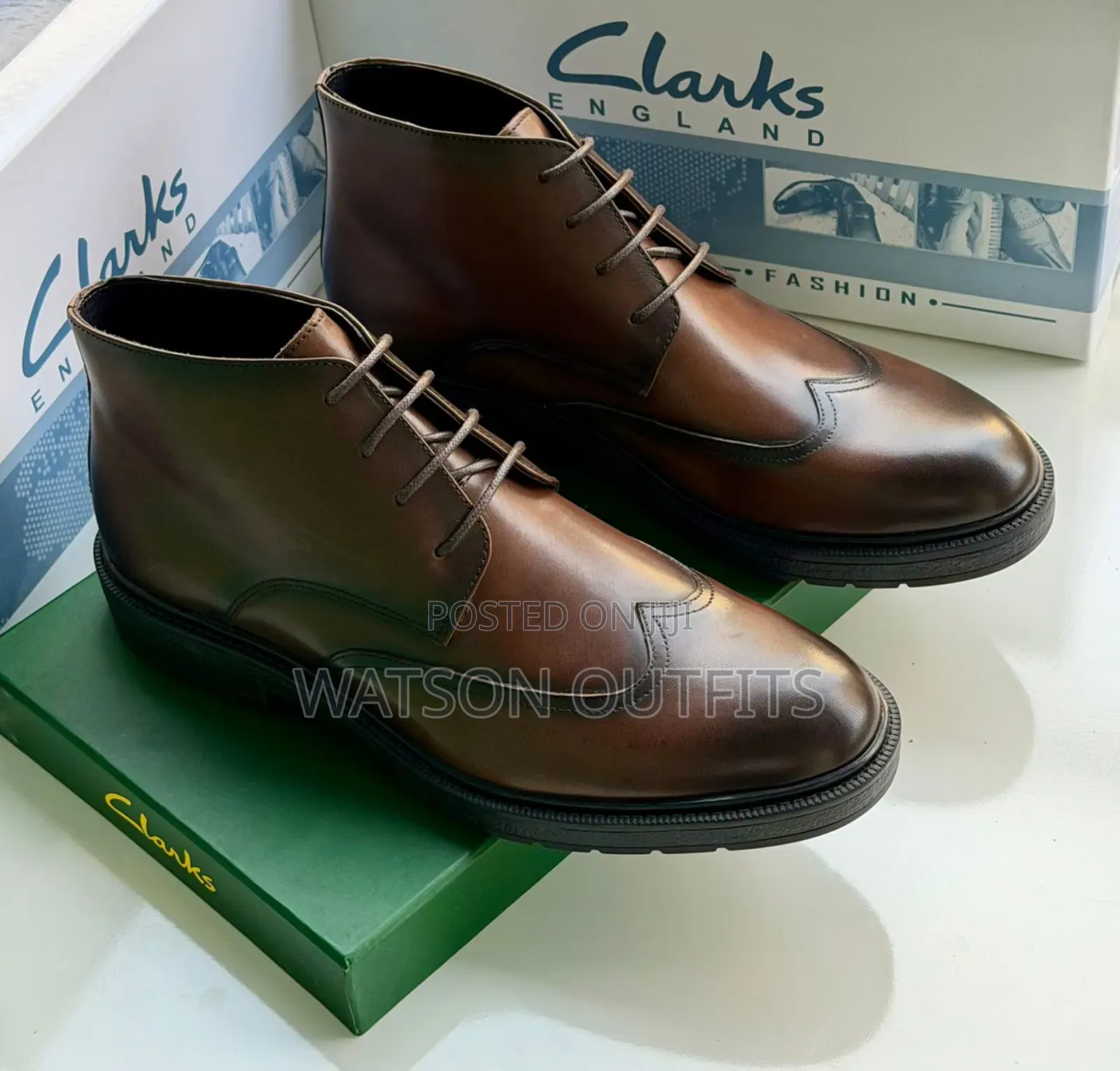 3 Colours Clarks Brand New Men's Leather Boots Materials Quality