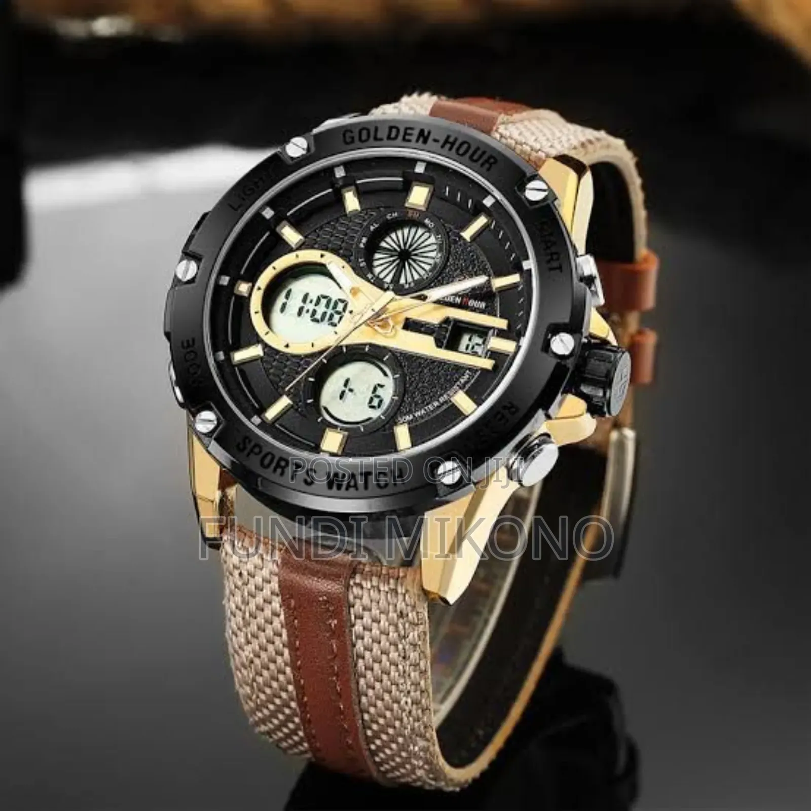 Golden Hour Military Brown Watch