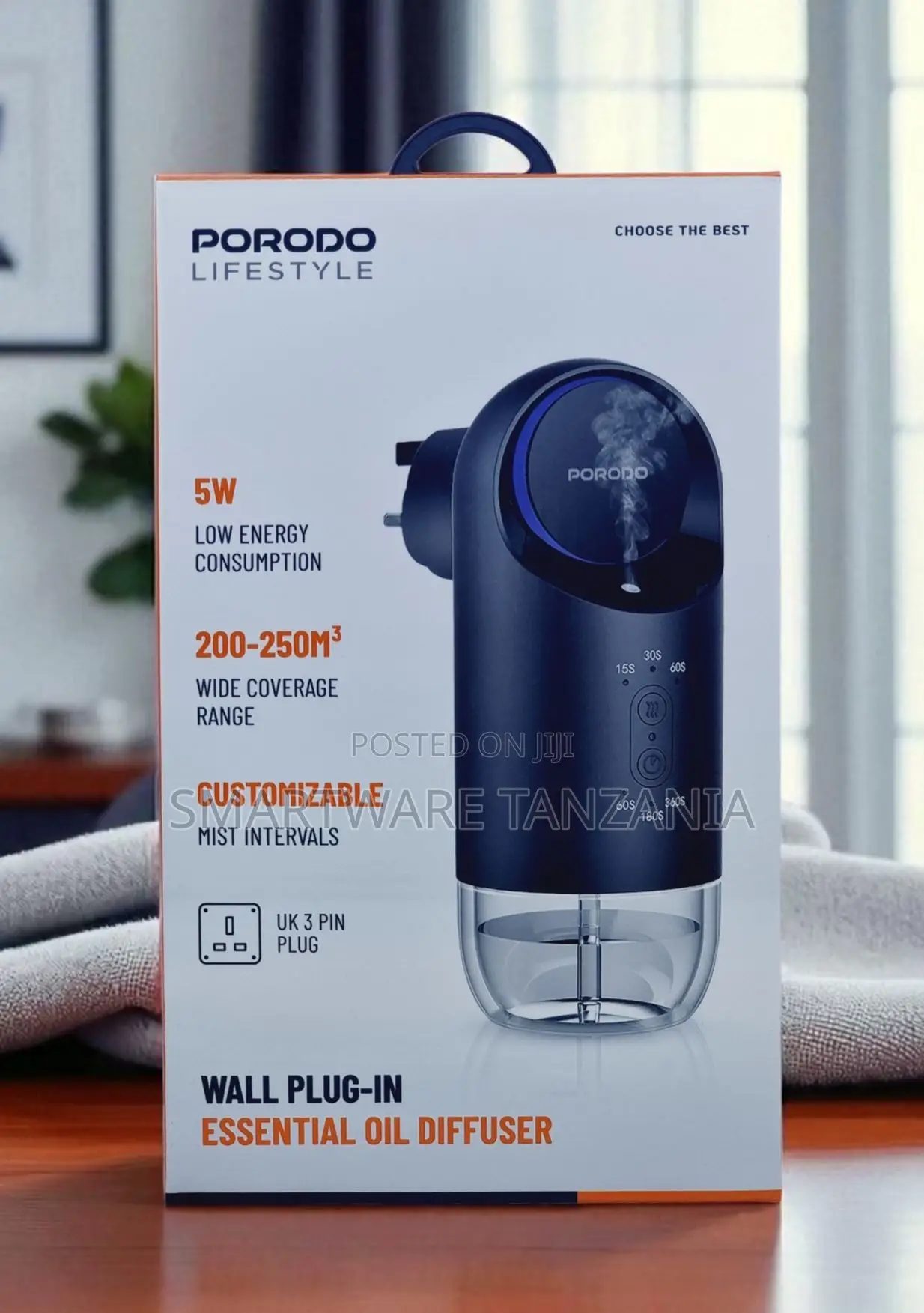 Porodo Lifestyle Wall Plug-in Essential Oil Diffuser 200m3