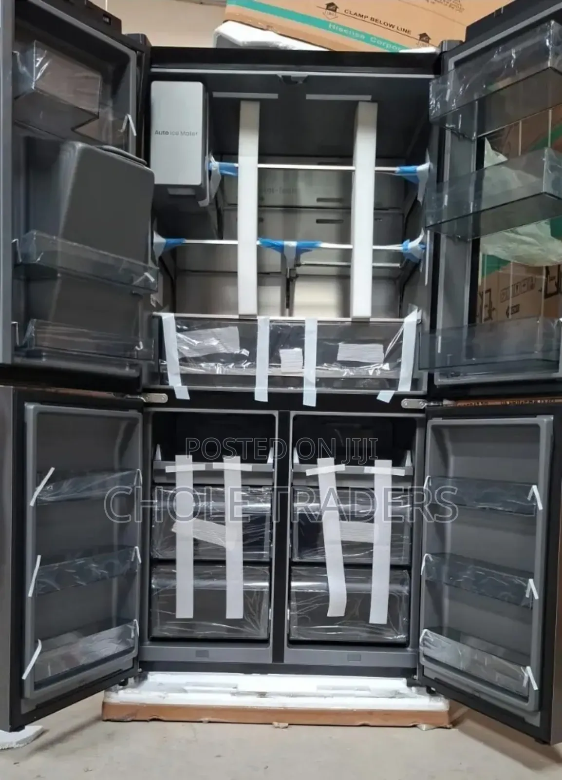 615l Hisense Multi Door Smart Fridge + Water Ice Dispenser | Inox
