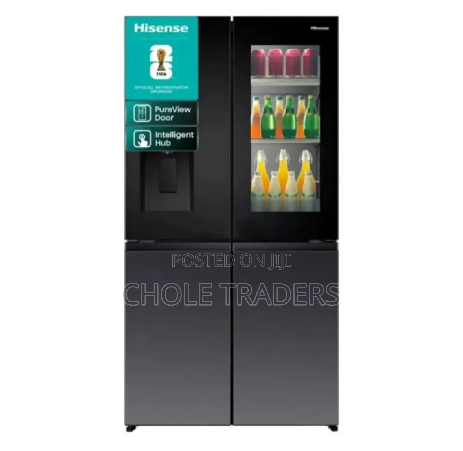615l Hisense Multi Door Smart Fridge + Water Ice Dispenser | Inox