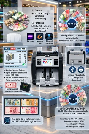 Advanced Multi-Currency Money Counting Machine (Bill Counter)