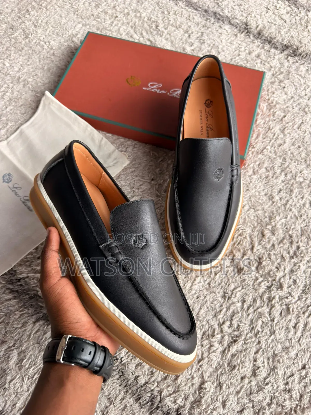 Men's Leather Shoes Loro Piana Brand Materials Original and Quality