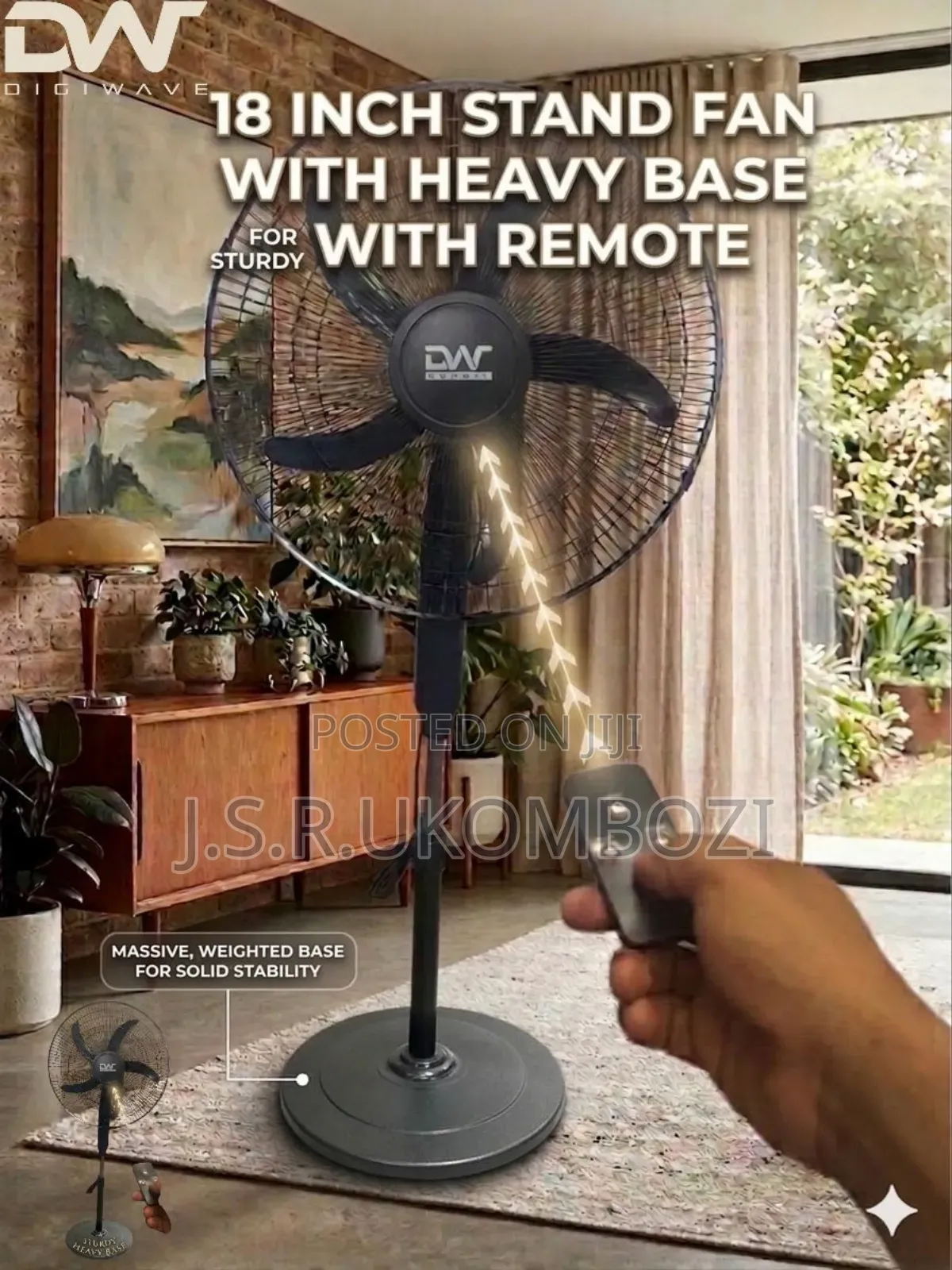 *Digiwave Stand Fan With Remote 16inch