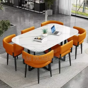 Luxury 6-Seater Dining Set - Meza Ya Chakula Ya Kisasa Na Viti Vizuri