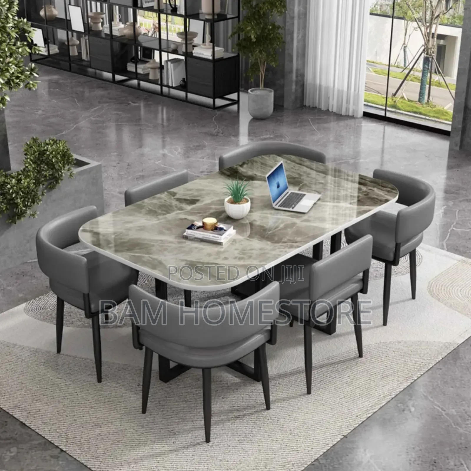 Luxury 6-Seater Dining Set - Meza Ya Chakula Ya Kisasa Na Viti Vizuri