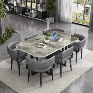 Luxury 6-Seater Dining Set - Meza Ya Chakula Ya Kisasa Na Viti Vizuri