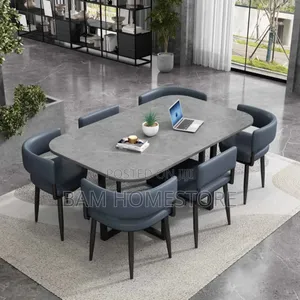 Luxury 6-Seater Dining Set - Meza Ya Chakula Ya Kisasa Na Viti Vizuri