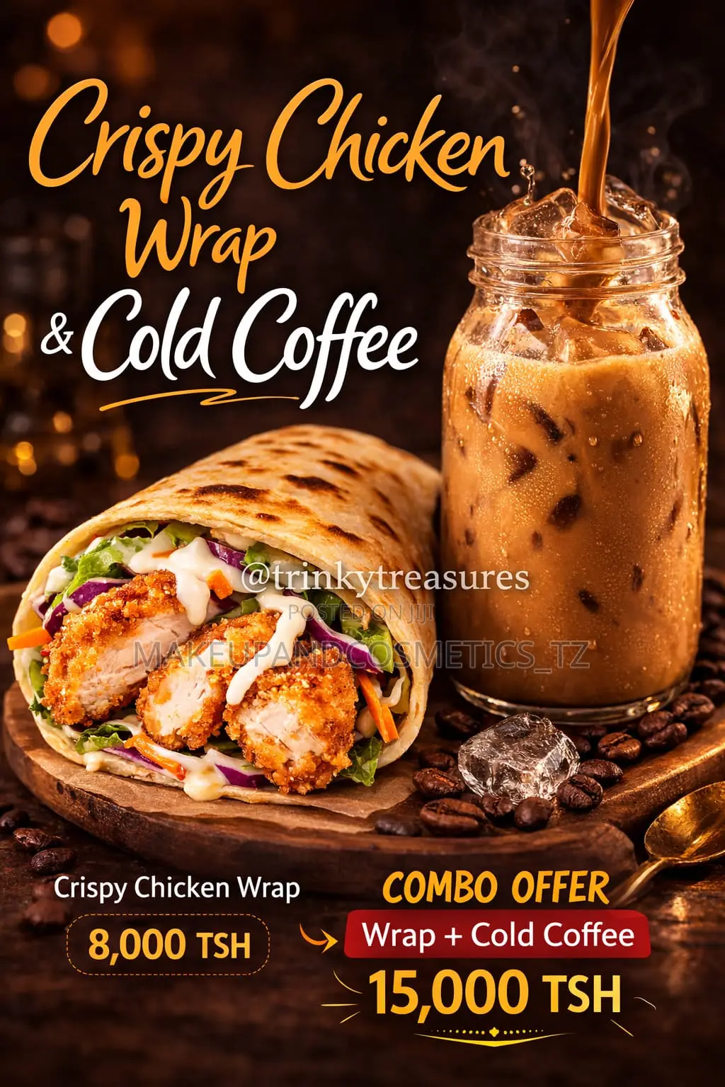 Crispy Chicken Wrap Cold Coffee