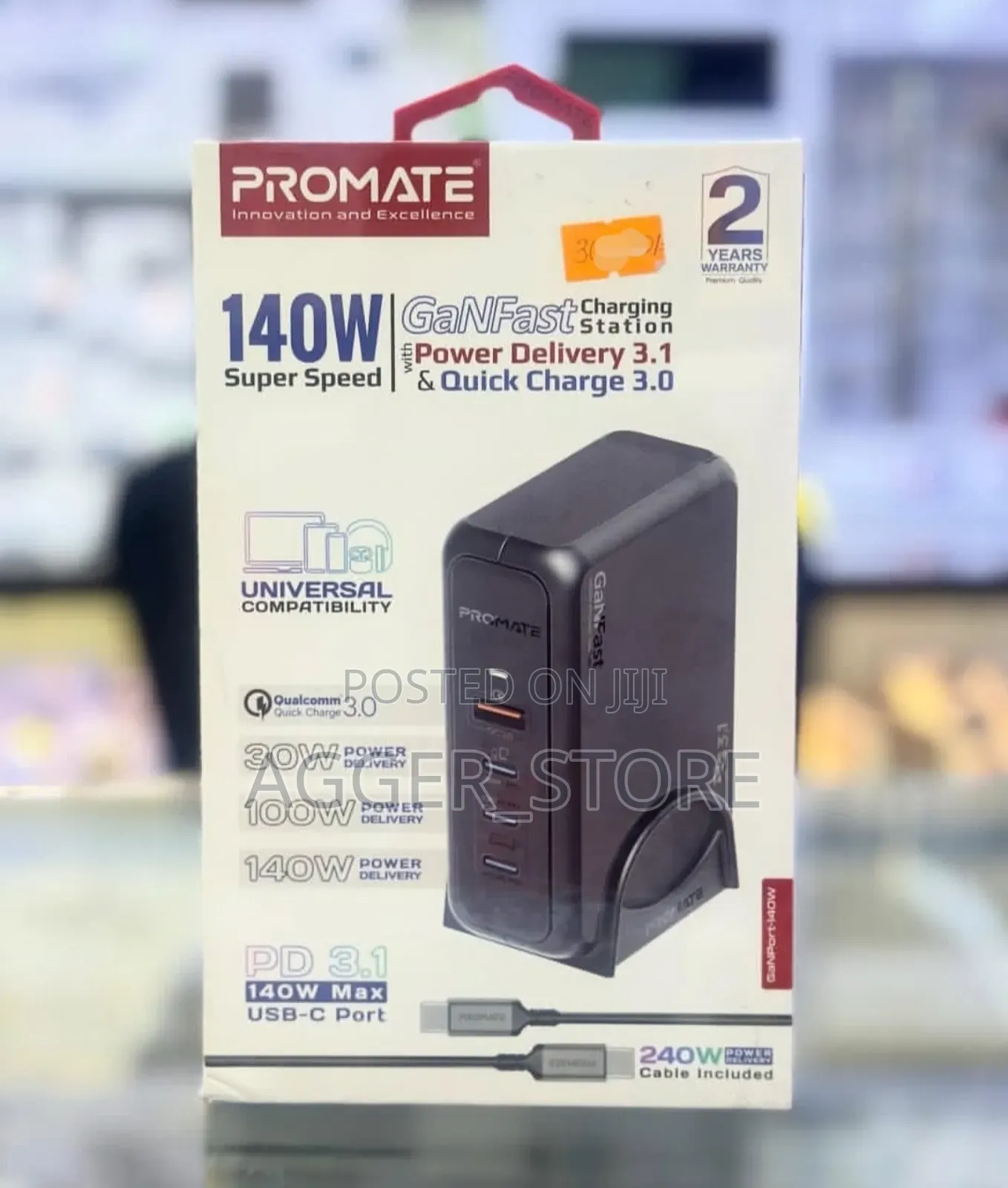 Promate Gan Fast Charging Station With Power Delivery Quick Charge 3.0