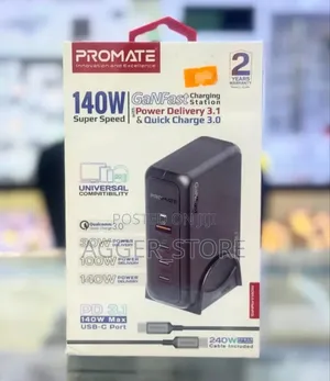 Promate Gan Fast Charging Station With Power Delivery Quick Charge 3.0