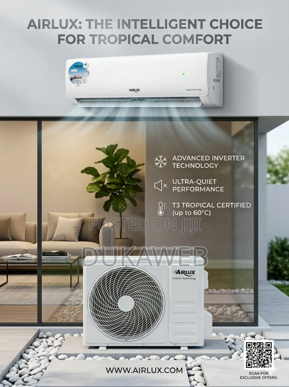 Airlux 36000 Btu Inverter Air Conditioner – White