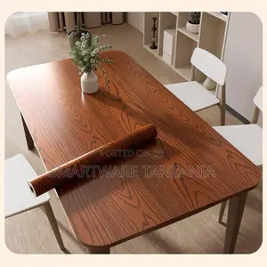 Wood Grain Self-Adhesive Contact Paper Warm Brown Table Wrap