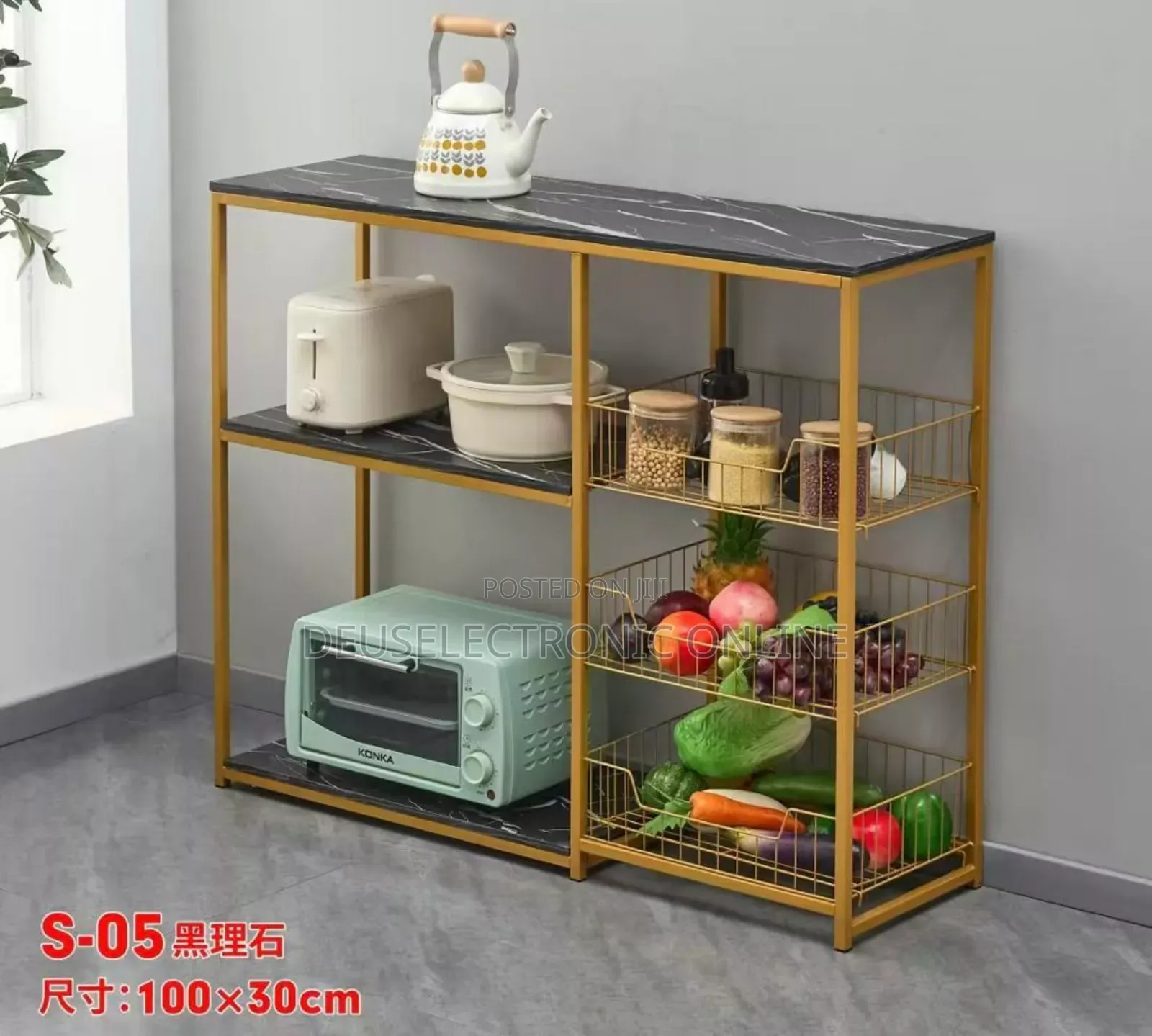 Kitchen Rack Stainless and Wood