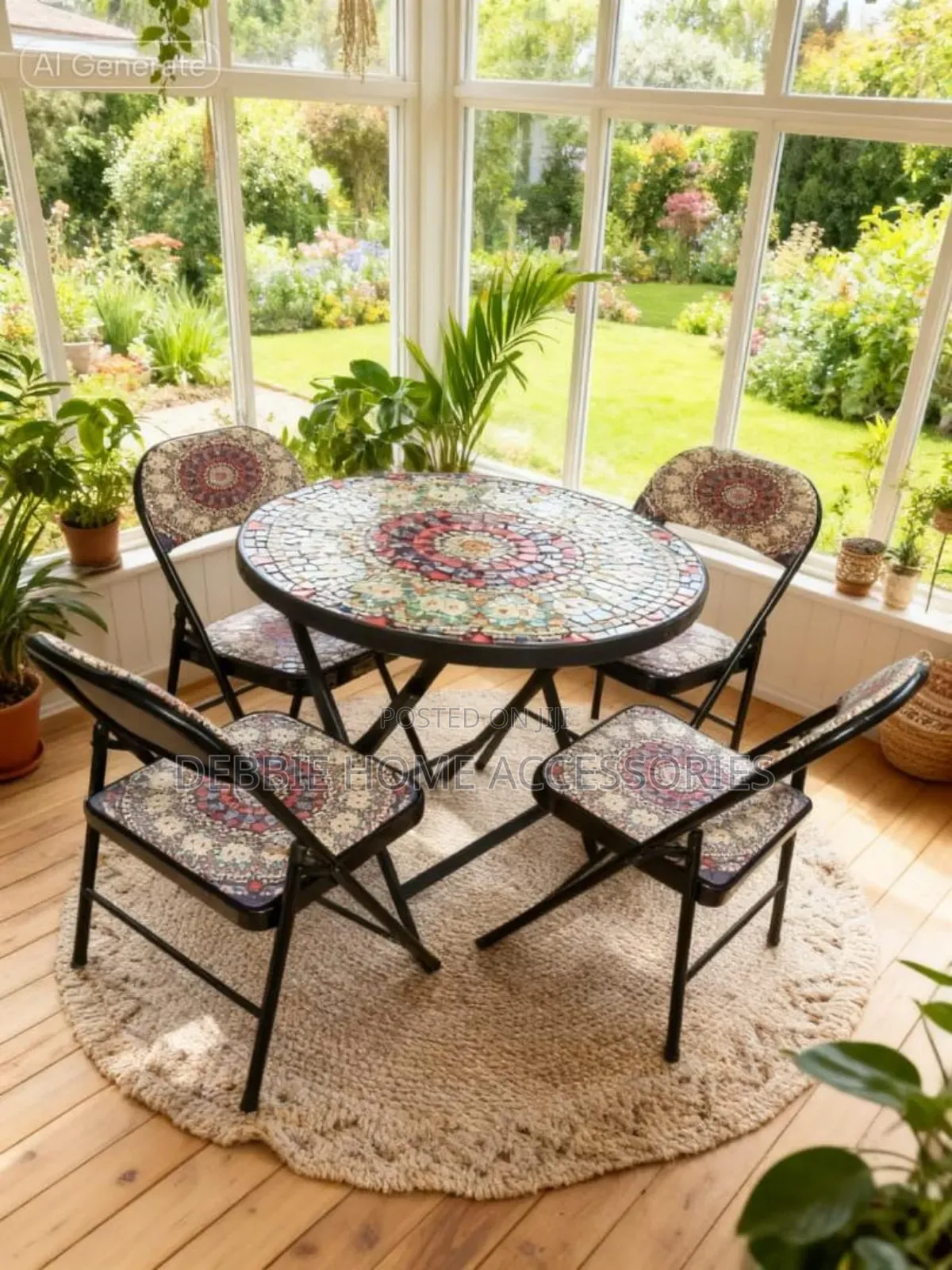 Foldable Mosaic Garden Dining Sets