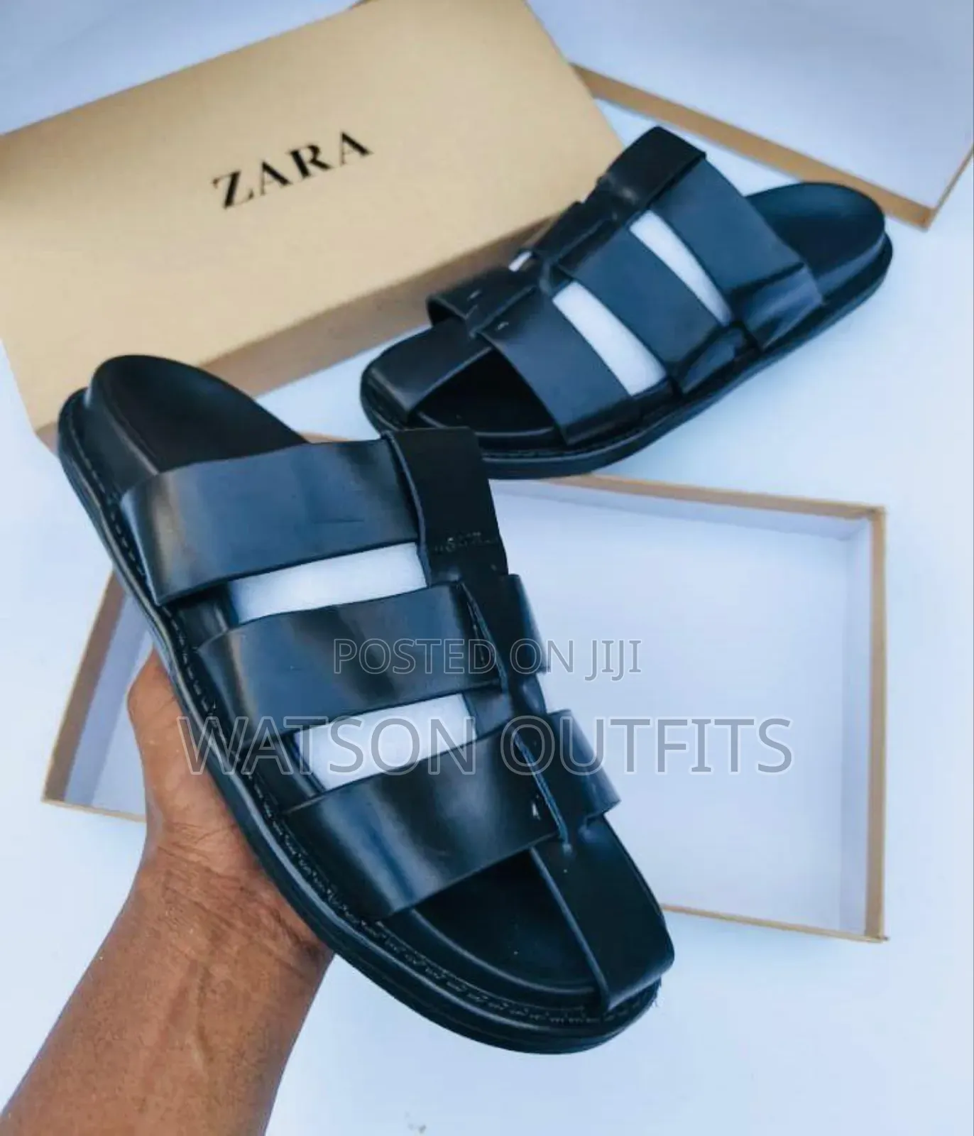 Men's Leather Sandals Zara Brand Materials Original and Quality