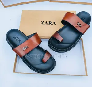 Men's Leather Sandals Zara Brand Materials Original and Quality