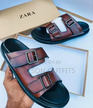 Men's Leather Sandals Zara Brand Materials Original and Quality