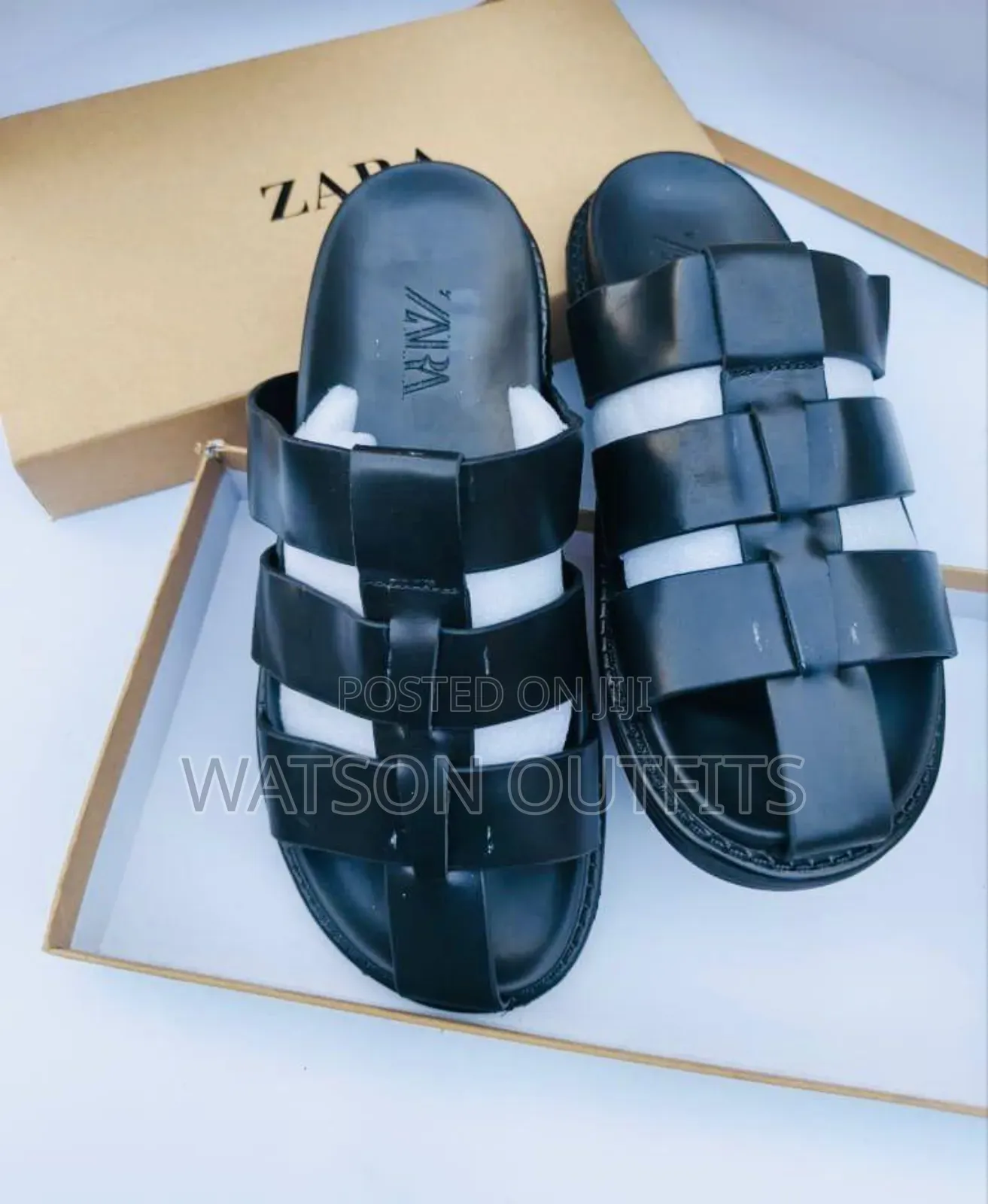 Men's Leather Sandals Zara Brand Materials Original and Quality