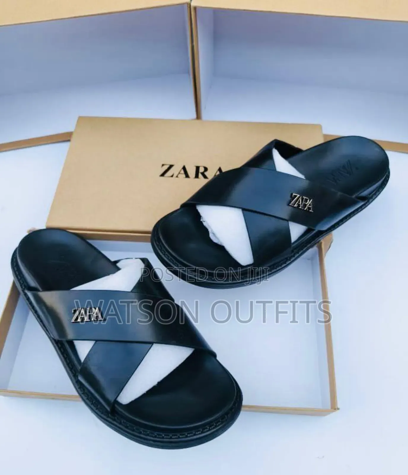 Men's Leather Sandals Zara Brand Materials Original and Quality