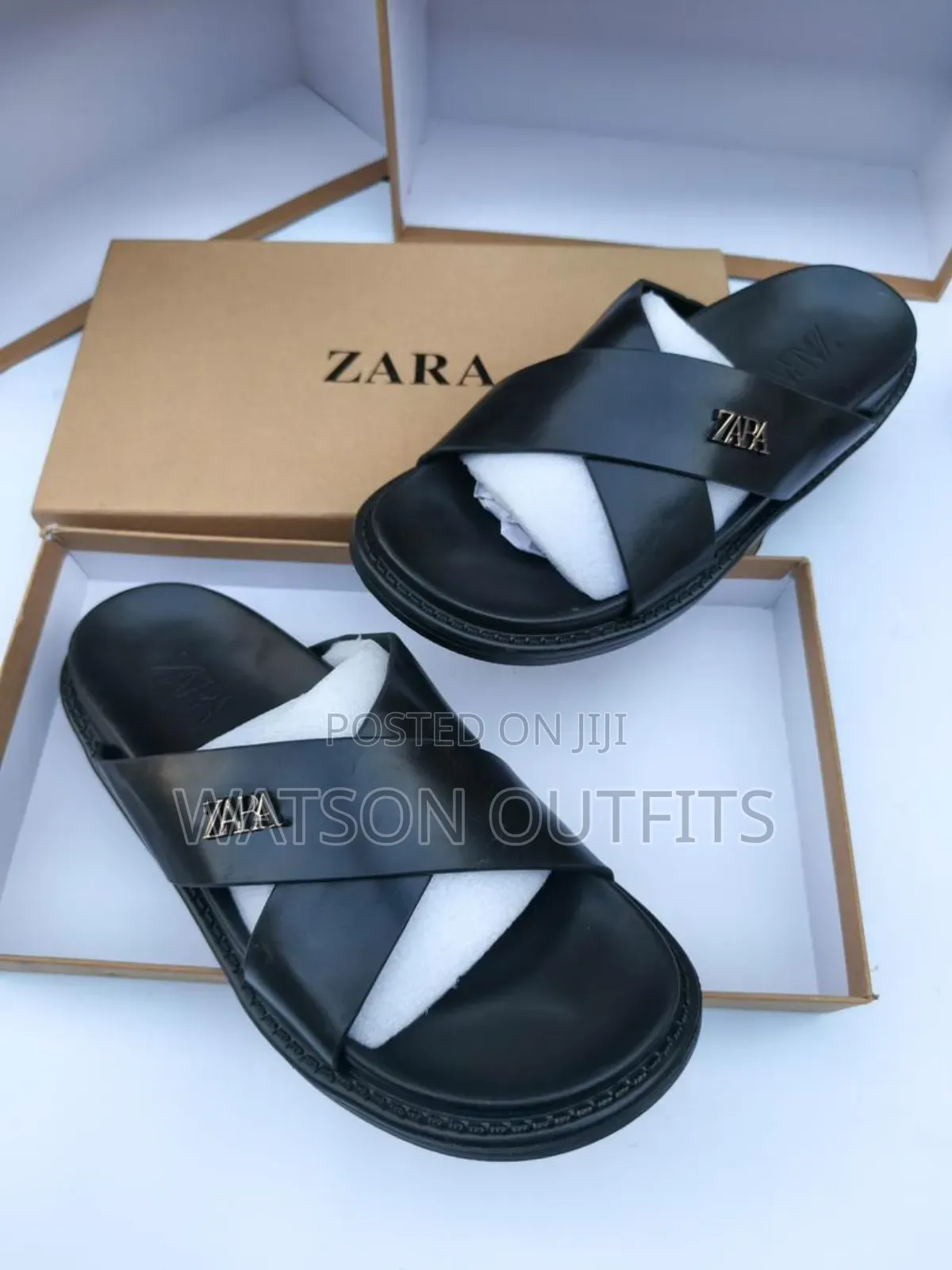 Men's Leather Sandals Zara Brand Materials Original and Quality