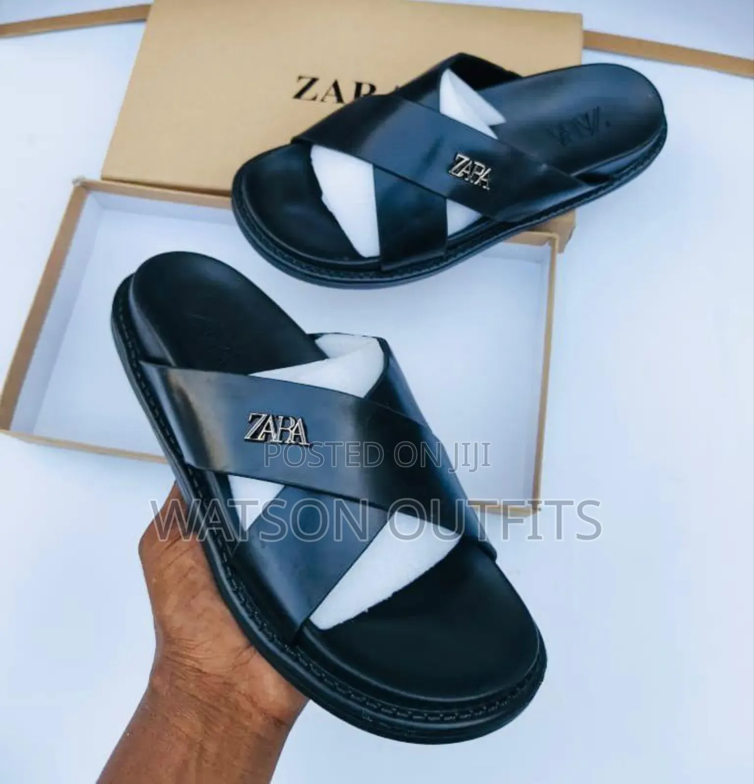 Men's Leather Sandals Zara Brand Materials Original and Quality