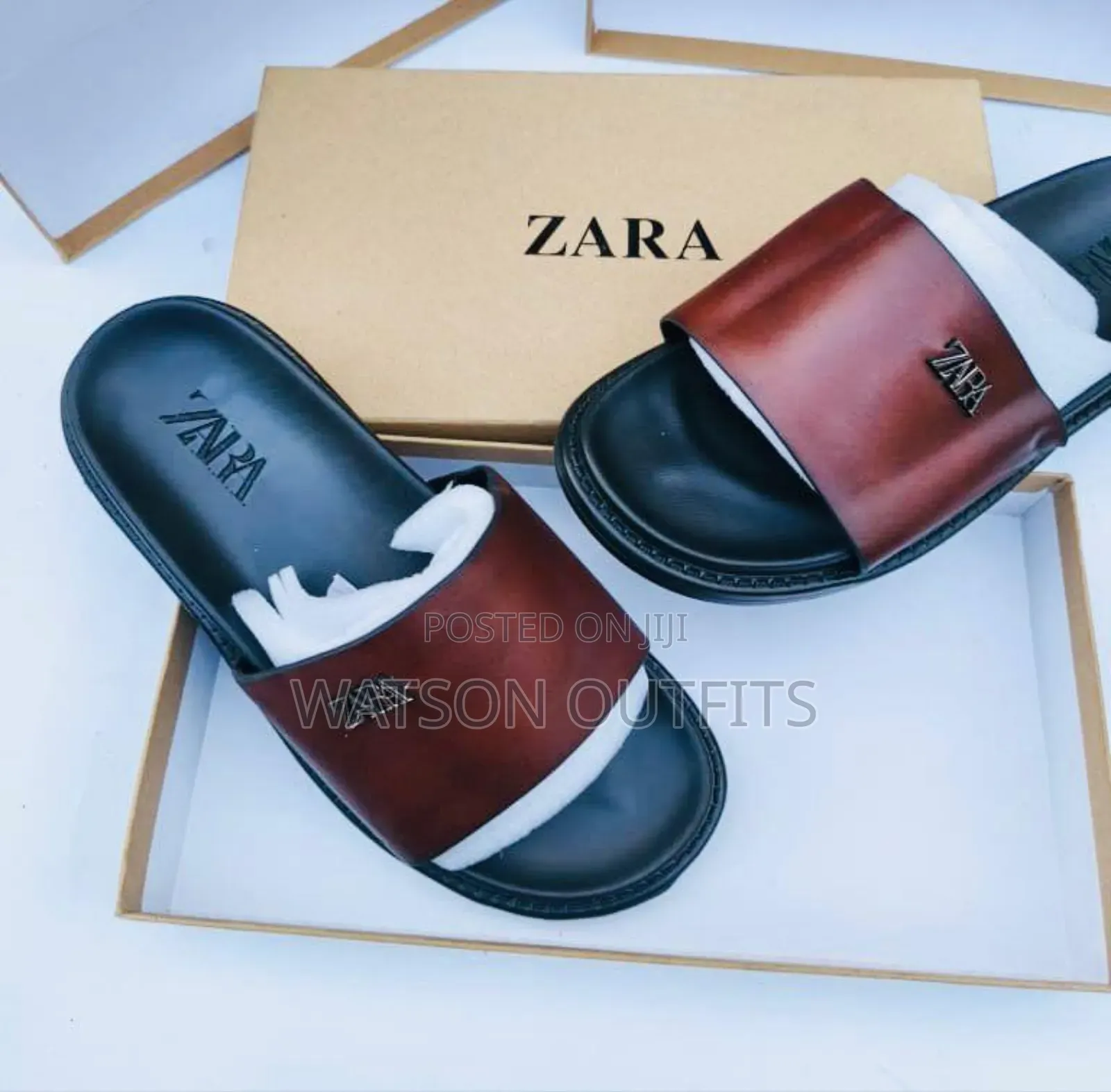Men's Leather Sandals Zara Brand Materials Original and Quality