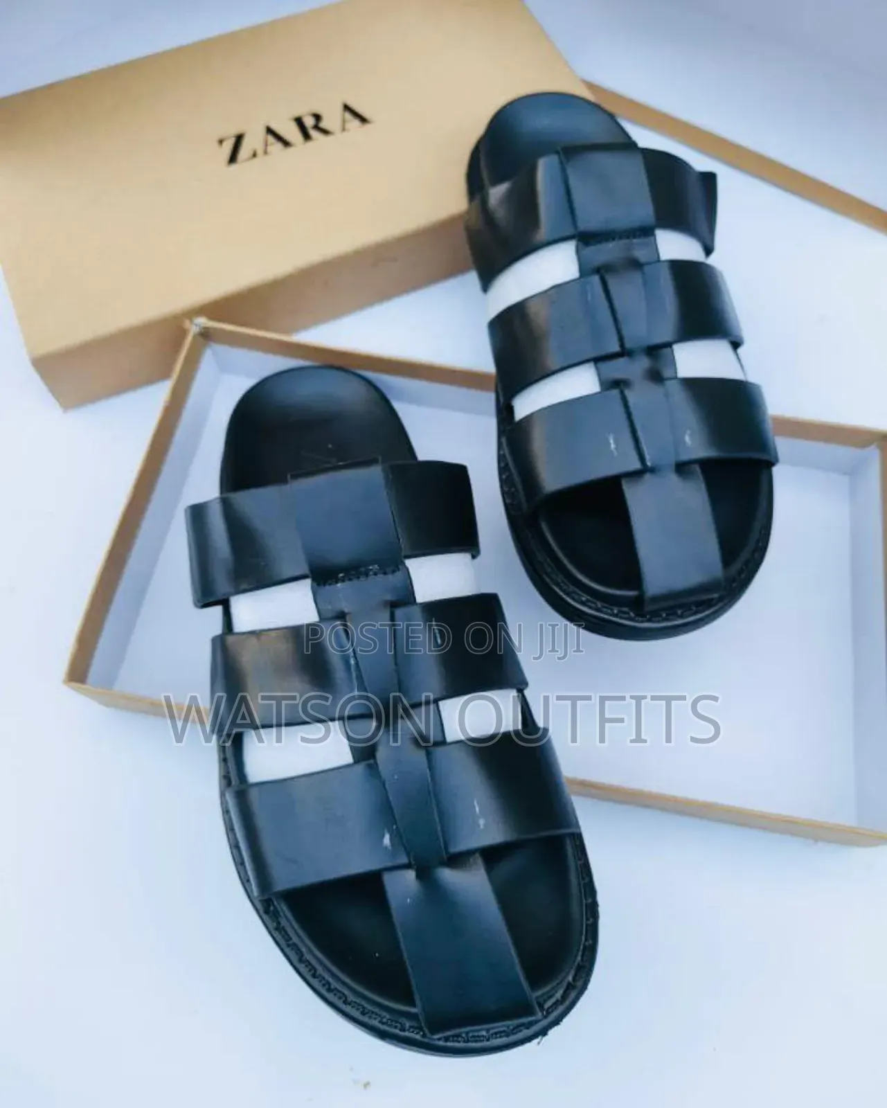 Men's Leather Sandals Zara Brand Materials Original and Quality