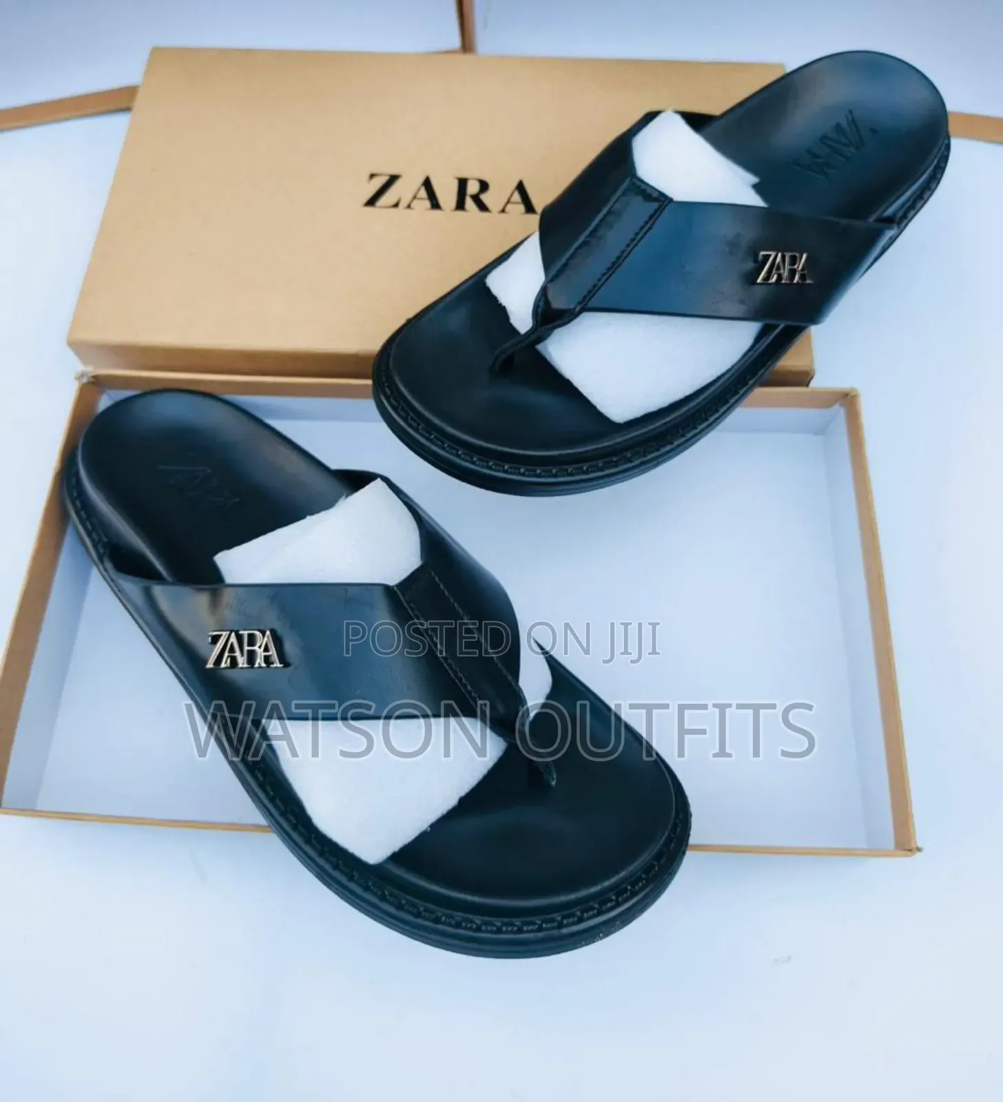 Men's Leather Sandals Zara Brand Materials Original and Quality