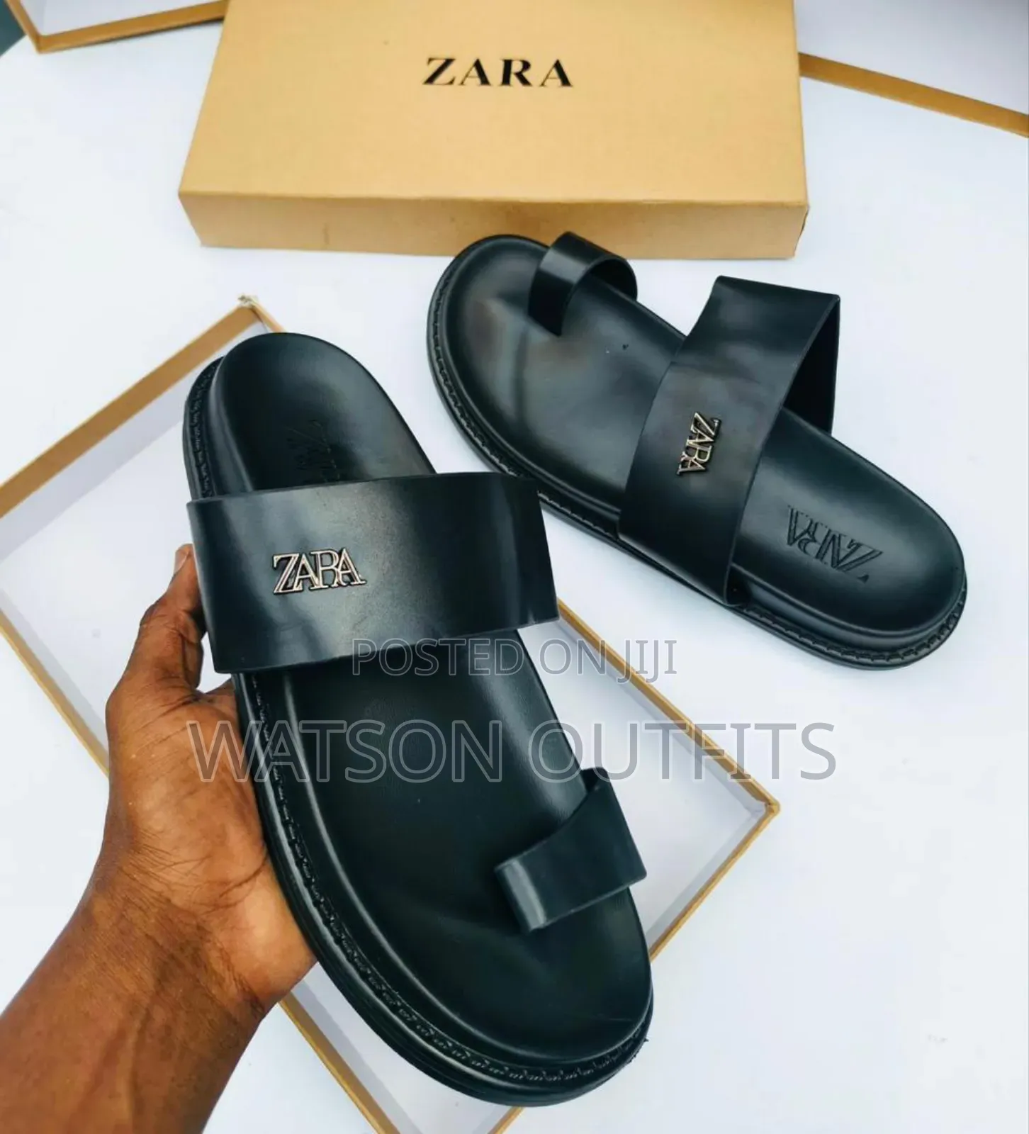 Men's Leather Sandals Zara Brand Materials Original and Quality