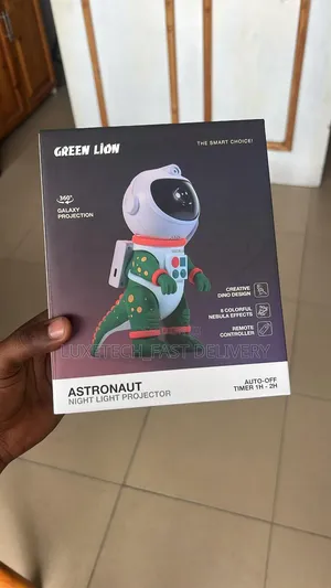 Green Lion Astronaut Night Light Projector
