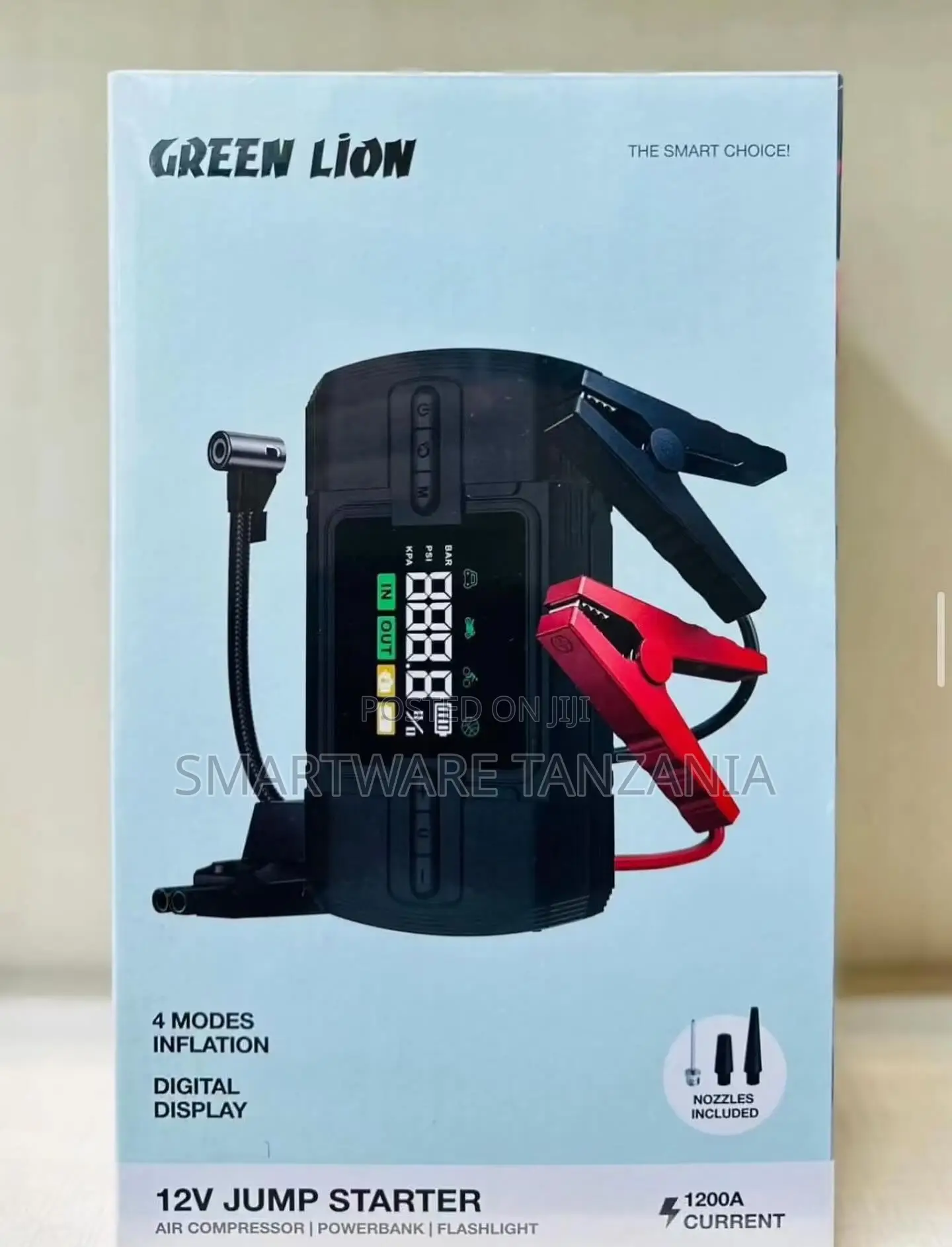 Green Lion 12v Jump Starter 1200a With Air Compressor