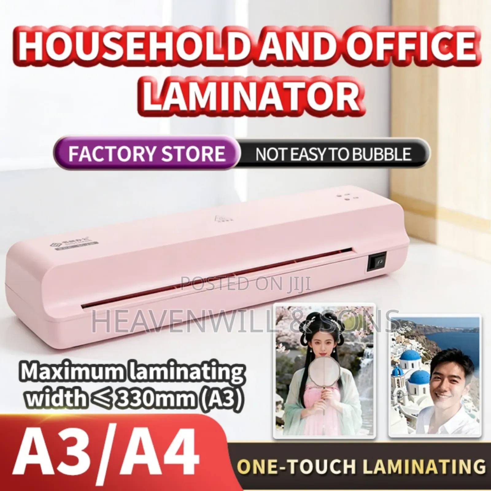 Automatic Laminating Machine + 1 Bundle With 100 Laminating Pouches A4