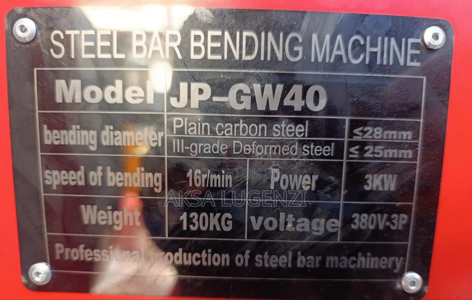  Heavy Duty Steel Bar Bending Machine – Umeme Wa Three Phase