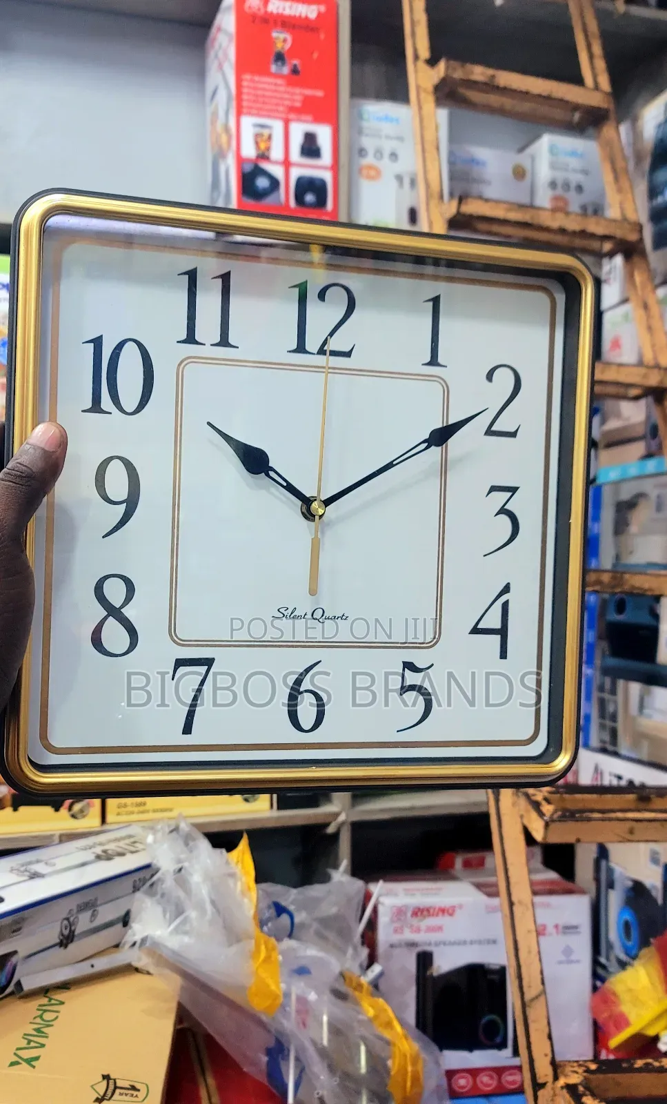 Silent Quartz Square Analogy Wall Clock