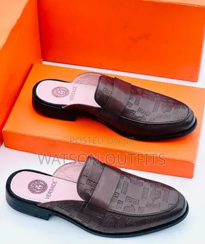 Men's Leather Mules New and Original Versace Brand