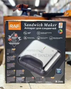 Raf R209 Sandwich Maker 2000w 10-in-1 Stainless Steel