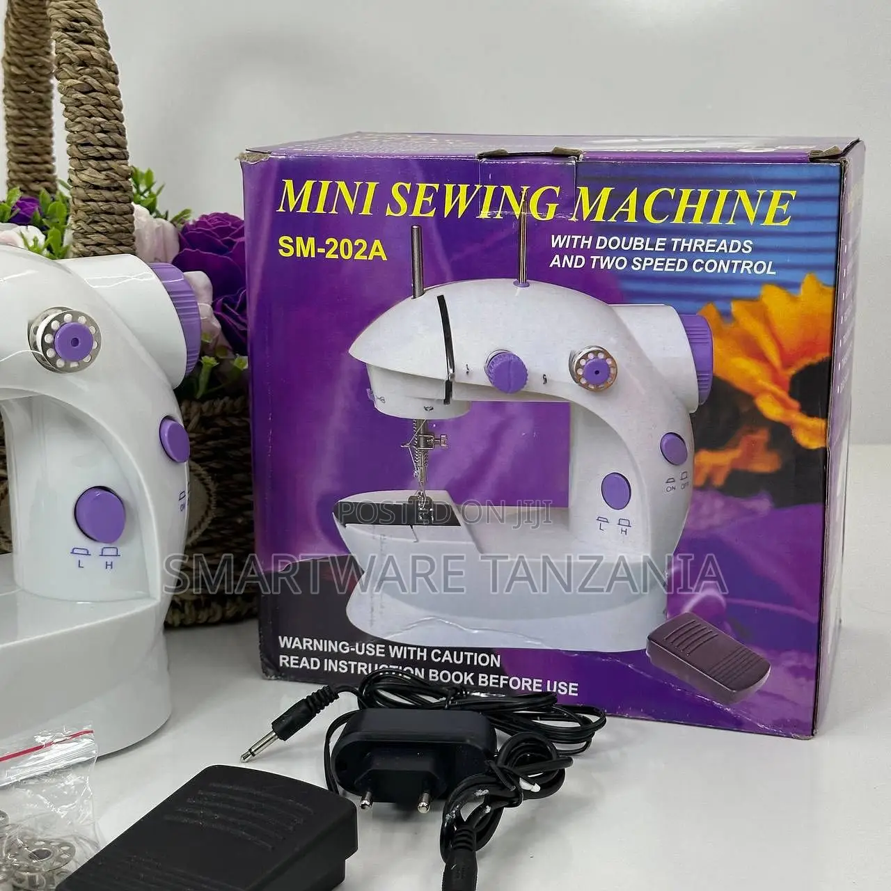 Mini Sewing Machine Sm-202a Double Thread Two Speed Pedal