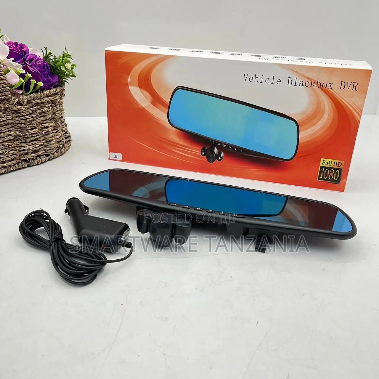 Vehicle Blackbox DVR Q8 Dual Lens Rearview Mirror 1080p