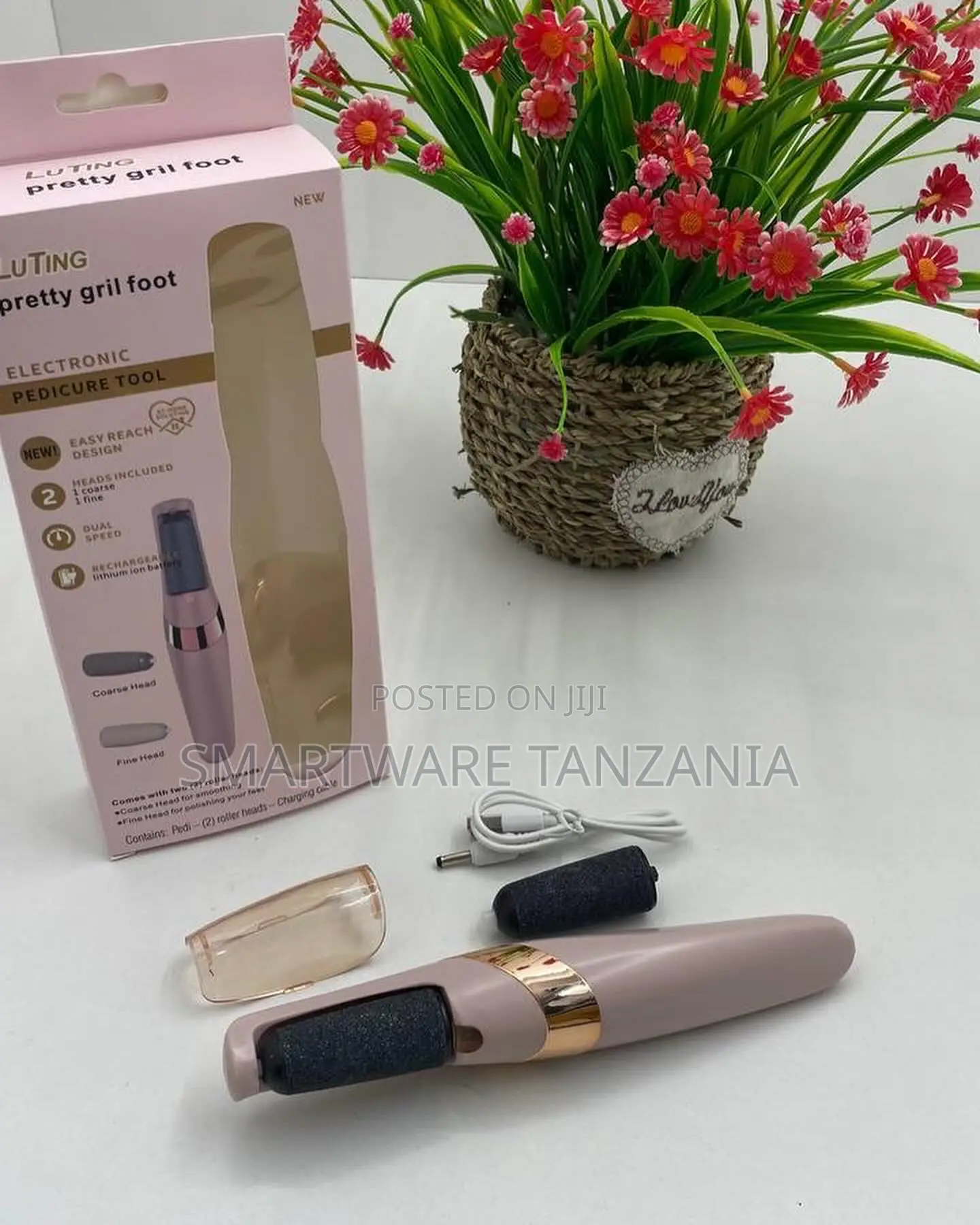 Luting Electronic Foot Pedicure Tool Rechargeable 2 Heads