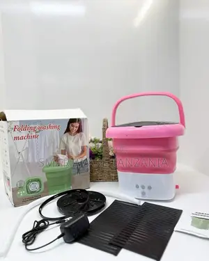 Folding Washing Machine Mini Portable Electric Pink Bucket
